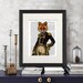 Fox print Admiral Fox - Poster Art Print Illustration Acrylic Painting Animal Painting Wall Decor Wall hanging Wall Art gift for men man him 