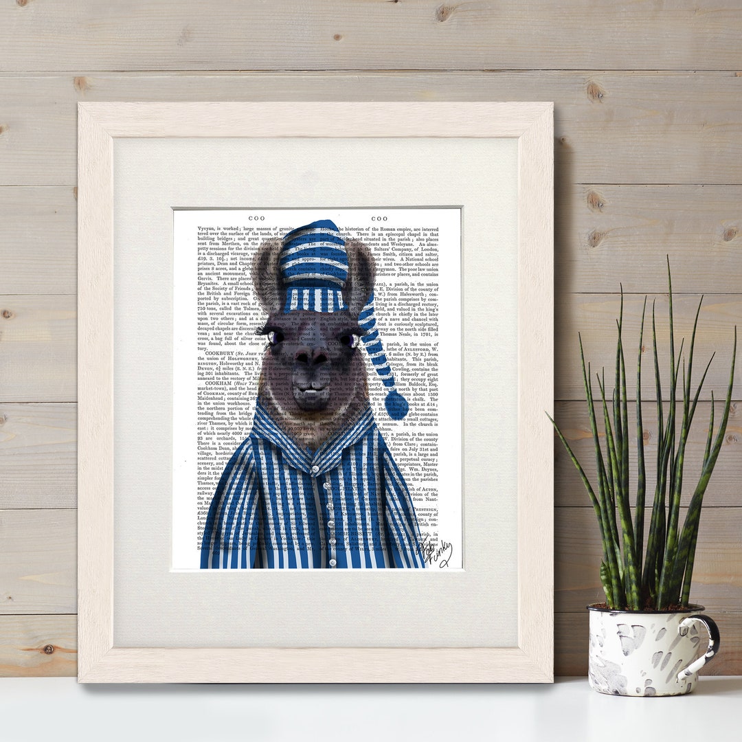 Llama en pijama imagen llama cartel llama pintura pintura animal caprichosa  arte animal para niño dormitorio póster divertido Página del libro