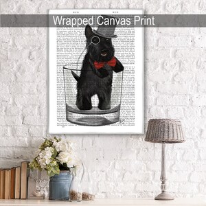 Scottish Terrier Stampa Scottie in bicchiere whisky scottie regalo divertente cucina arte scozzese regalo cane cucina decoro bar arte scottie cane regalo immagine 4