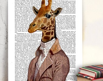 Regency Giraffe Print, Jane Austen Style Wall Art
