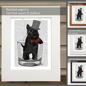 Scottish Terrier Print Scottie en vaso de whisky scottie regalo divertido cocina arte escocés regalo perro cocina decoración bar arte scottie perro regalo imagen 2