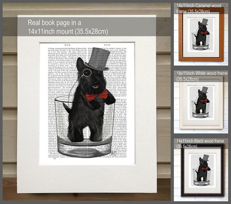 Scottish Terrier Print Scottie in Whisky glass scottie gift funny kitchen art scottish gift dog kitchen decor bar art scottie dog gift image 2