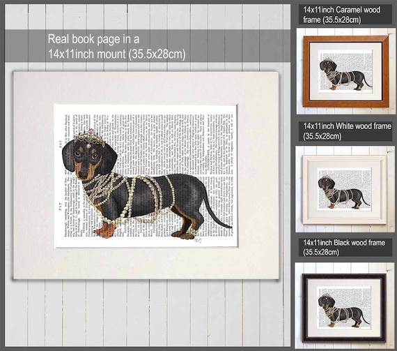 Doxie Decor - Dachshund and Pearls - Gift for Doxie Lover