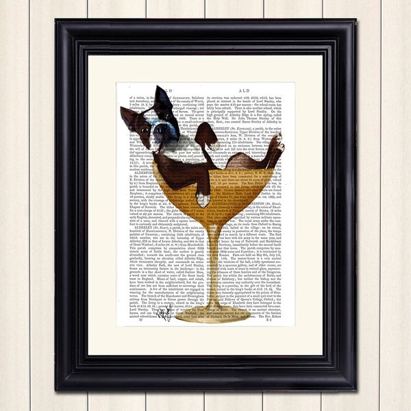 Boston Terrier Print - Cocktail Glass - Boston Terrier gift funny dog art classy dog cute dog cocktail print Cocktail art cute gift cute art