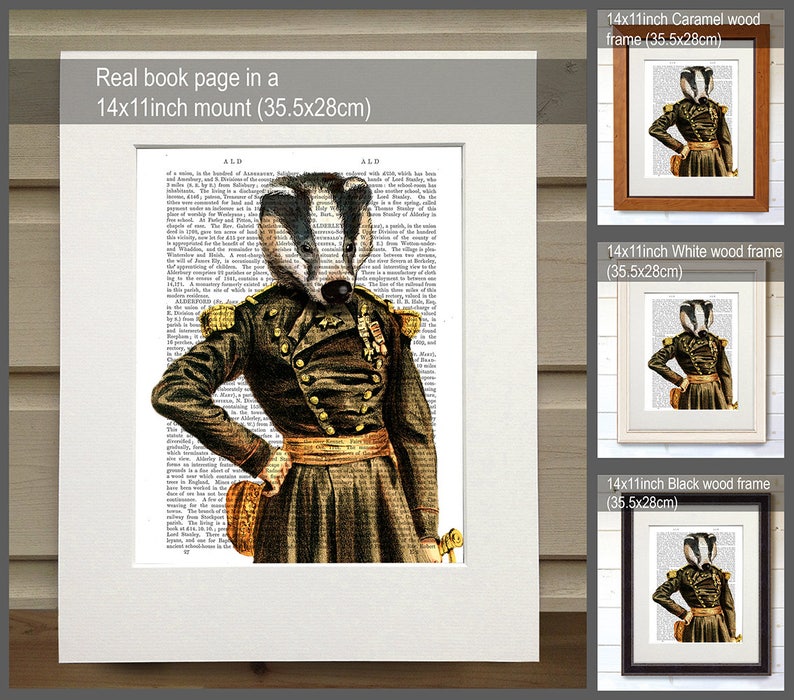 General Badger Art Print Badger Print Badger Painting Badger Etsy