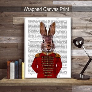 Army Rabbit Color Pages Military Rabbit Art Print: Red Jacket, Whimsical Woodland Animal - Etsy