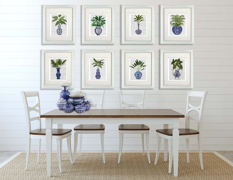 Set of 4 Prints Chinoiserie Vase Group 1 Southern Style Etsy UK