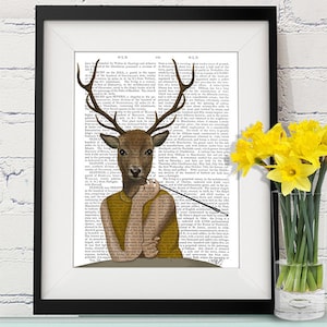 Audrey Hepburn Art - Dear Audrey - Deer Print Audrey hepburn poster Deer art Deer décor Deer picture Deer wall art Deer head Whimsical art