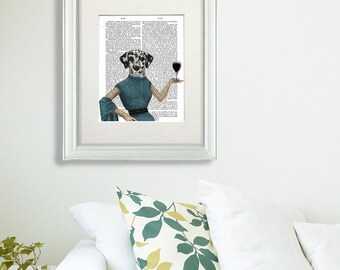 Wine lover wine gifts for mom wine lover gift - Dalmatian print Wine Snob  wine gifts for her best wine gifts dalmatian décor dog lover gift