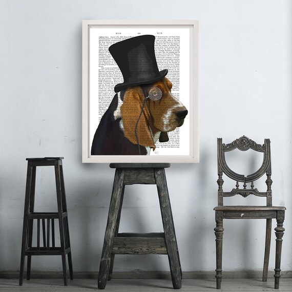 Cute hound too hat Basset Hound Wearing Hat in Van Photographic Print  main image 2