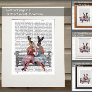 Tea party - Rabbit chat - Gift for tea lover Tea lover Garden party Tea gift Tea party decor High tea Tea party birthday Vintage tea cup image 2