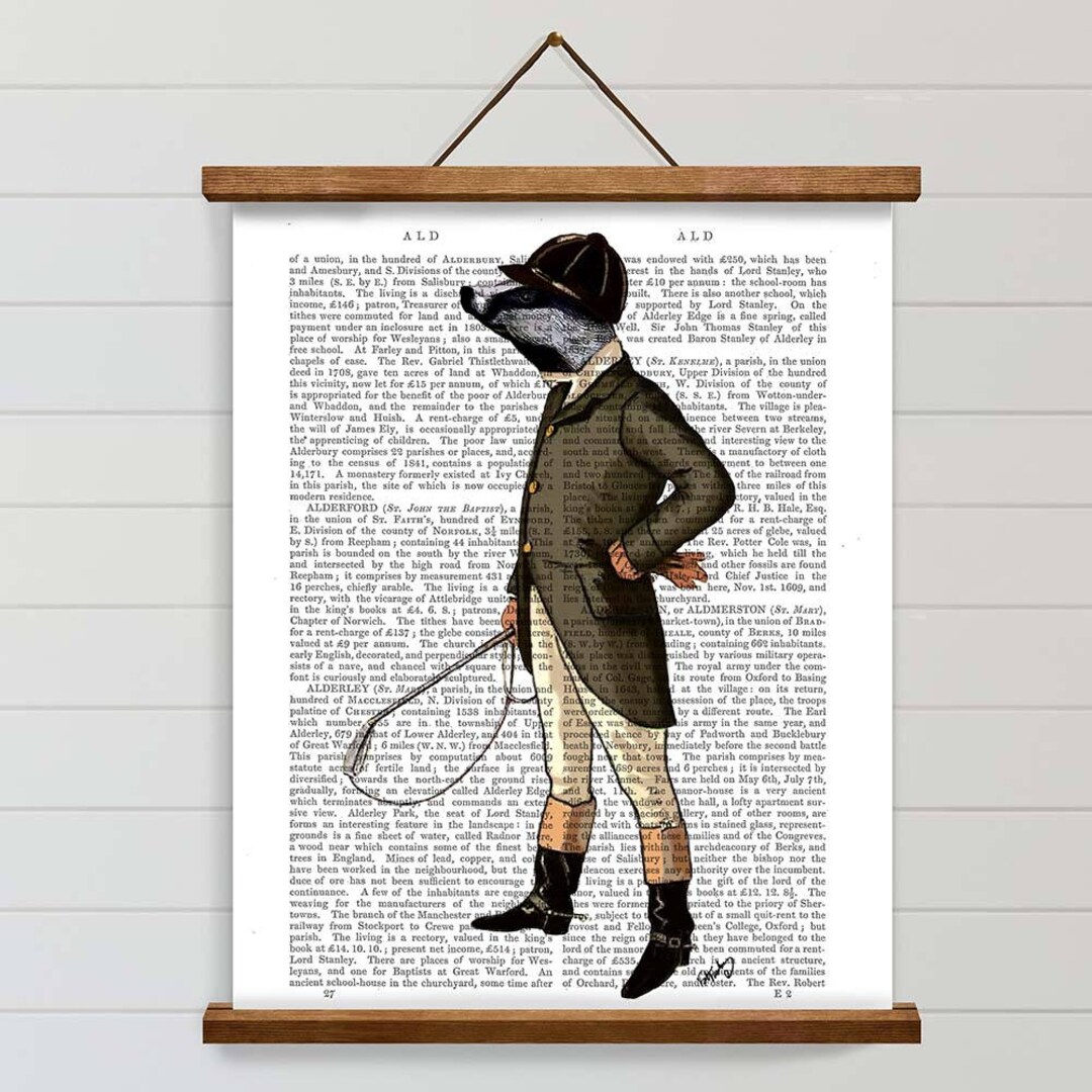 Badger the Rider, Full, Original Illustration Art Print Mixed Media ...