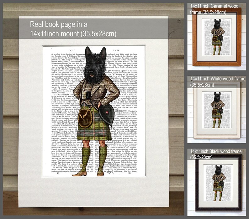 Scottish Terrier Print Scottie Dog in Kilt Scottie Dog Gift Etsy