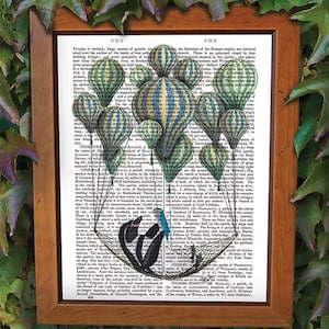 Penguin Art - Penguin in Hammock - penguin nursery art penguin picture Penguin Decoration literary art literary print birthday gift for dad