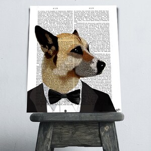Debonair Dog Art Print dictionary page book art Dog Art Dog Print wall art wall decor German Shepherd Alsatian wall hanging