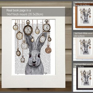 Alice in Wonderland Print Alice in wonderland decor White rabbit print rabbit gift wall art home decor rabbit time digital print illustation image 2