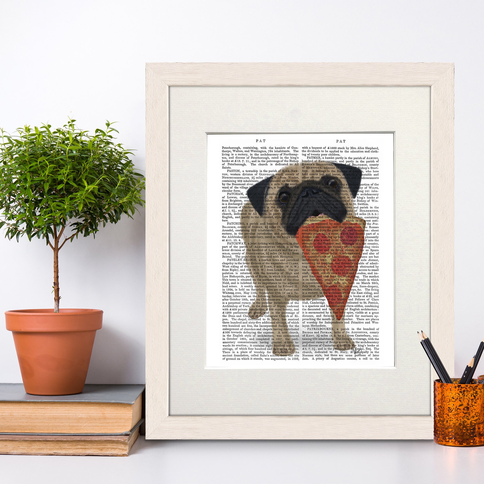 Pug Dog Print Pug Lover Art Pug Gift Dog Wall Art Pizza picture