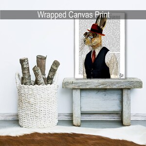 Hare print Hare In Waistcoat & Hat Steampunk animal hare art print rabbit print unusual wall art unique wall art nerdy artwork geek gift image 4