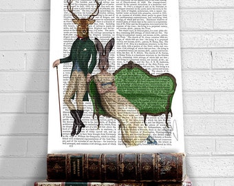 Mr. Deer and Mrs. Rabbit Print – Regency Couple Illustration