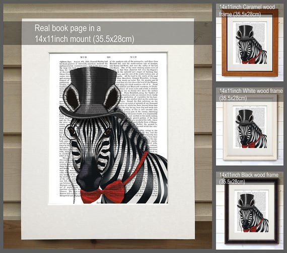Zebra Top Hat Print – Whimsical Animal Wall Art - Etsy