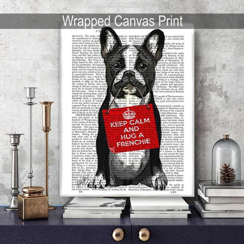 Hug a Frenchie Wall Art French Bulldog Print geekery poster cute home décor cute frenchie print gifts for boyfriend gift frenchie lover image 4