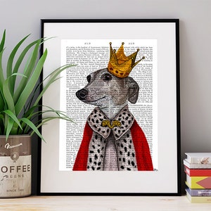 Greyhound Art greyhound Queen regalo per l&#39;amante del levriero Greyhound Stampa Greyhound pittura italiano levriero decorazione whippet arte italia