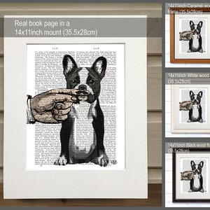 Funny dog art French Bulldog Finger Mustache art mustache baby geek gift for man geek fathers day geekery print Gifts for Men frenchie art immagine 2