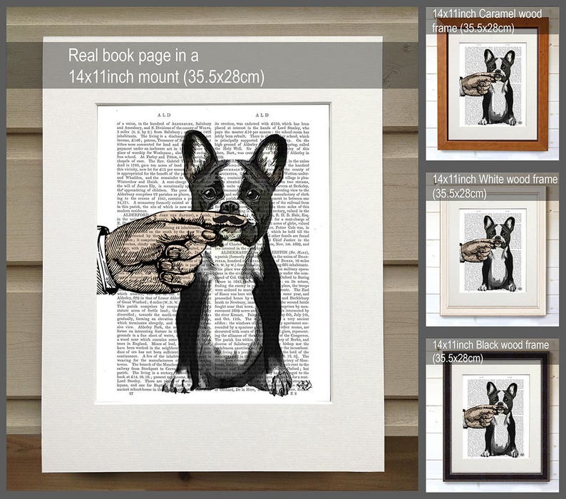 Funny dog art French Bulldog Finger Mustache art mustache baby geek gift for man geek fathers day geekery print Gifts for Men frenchie art immagine 2