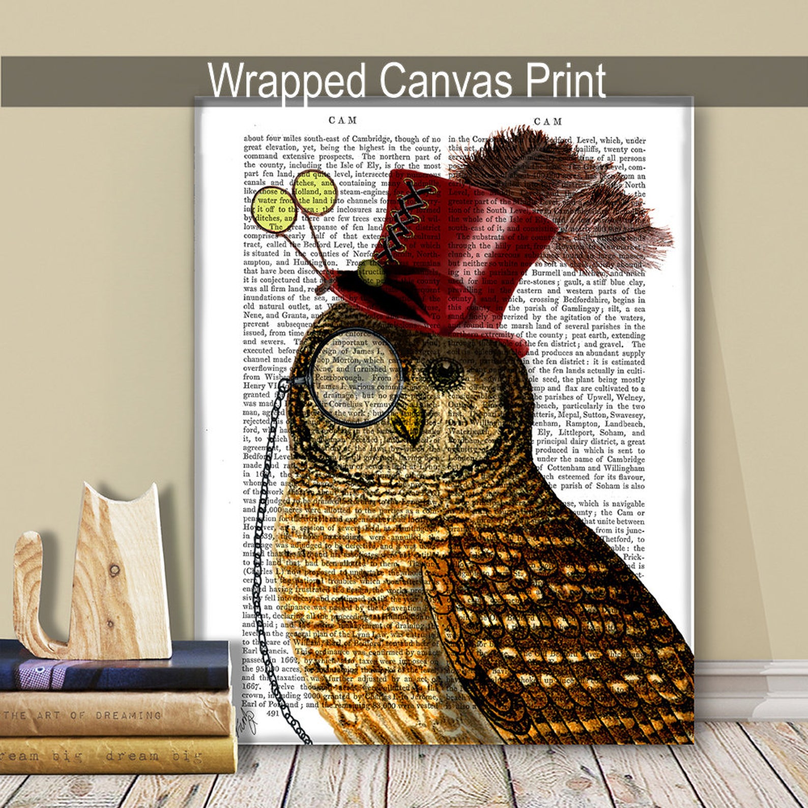 Owl With Top Hat Wall Art Art Print Giclee Print Acrylic Etsy