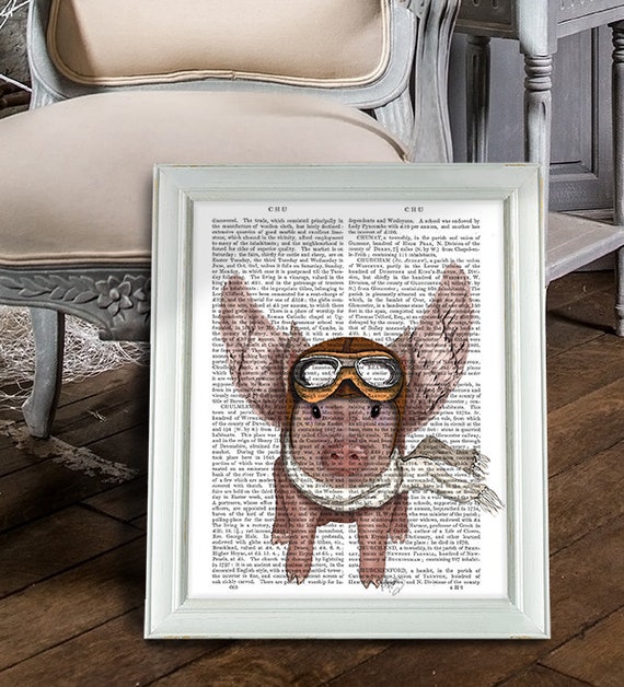 Flying Pig Print With Wings Gift For Lover - Flying Pig Wall Art Flying Pig Print With Wings Gift For Lover - Flying Pig Wall Art