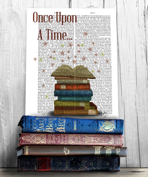 Once Upon A Time Book Page Art Book Nerd Gift For Book Lovers Etsy
