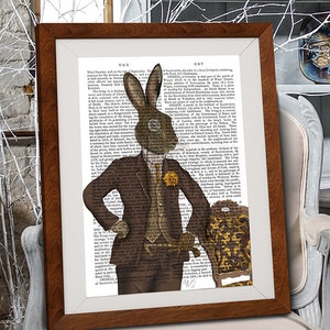 Hase Print - The Dapper Hare - Hase Malerei Hase Print Hase Dekor Hase Poster Wald Kunstdruck Geschenk für Freund Hase in Anzug