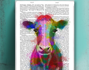 Cow Watercolor Art Print – Farmhouse Wall Decor