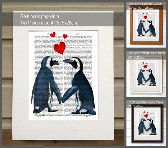 Pinguine in Liebe Pinguin Kunstdruck Pinguin Geschenk für