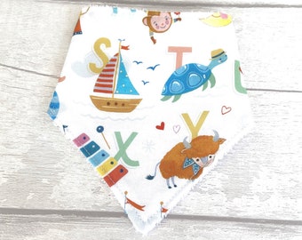 Baby Gift, Baby Dribble Bib, New Baby, Alphabet Nursery