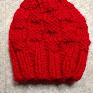 red knit winter hat
