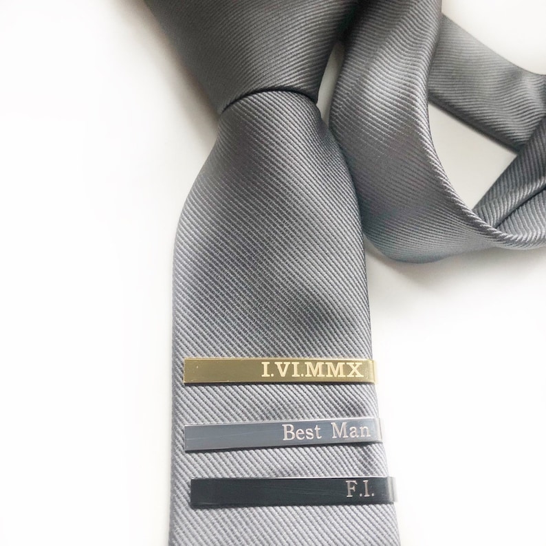 Tie Clip Bridal Party Gift Engraved Personalized Tie Clip