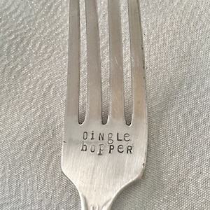 Dingle Hopper - Antique Silver Plated Fork - Hand Stamped Fork - Vintage Hand Stamped Fork - Ariel Disney Dingle Hopper