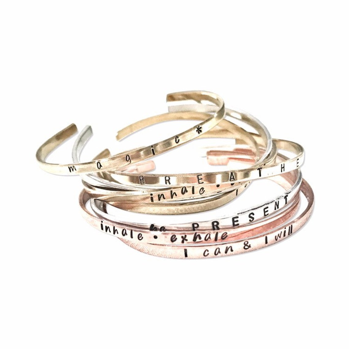 Mantra Cuff Bracelet Inspirational Personalized Bracelet Etsy Canada