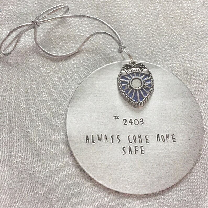 police daddy police wife ornament always come home safe Police officer Christmas ornament