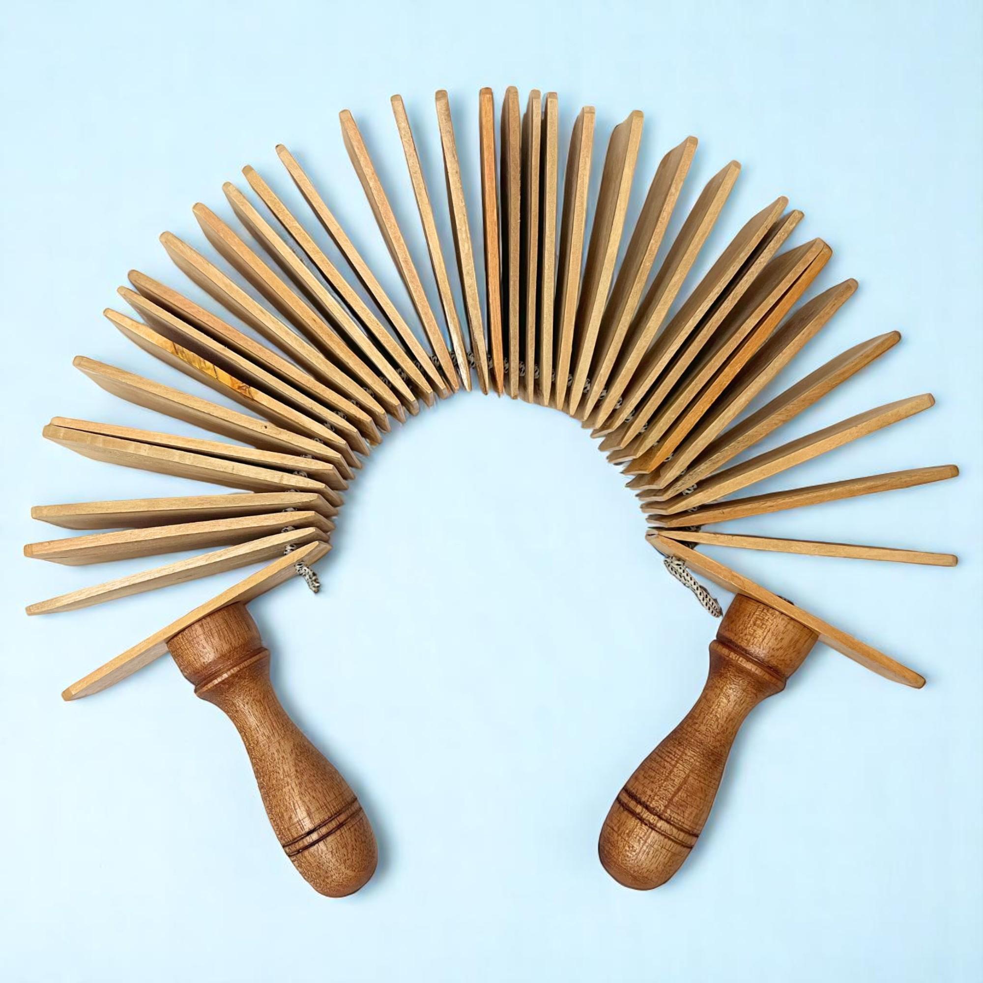Natural Wood Kokiriko – Japanese Percussion Instrument, 13