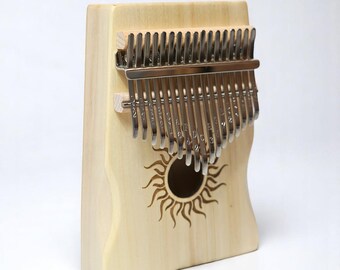 Kalimba - Poplar Wood, 17 Aluminum Keys - Handheld Musical Instrument Thumb Piano