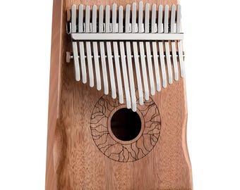 Lotus Leaf Kalimba - 17-Key Mahogany Kalimba, Thumb Piano, Portable Mbira for Adults or Kids