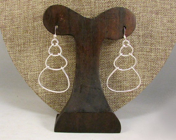 Silver wire bubble earrings