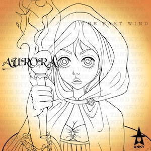 Digital stamp- Aurora &#39; Torch &#39; - 300dpi JPG/PNG files -MAC0145