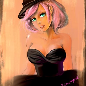 SALE:  Digital Stamp - Pink Babydoll - 300 dpi 8.5x11 JPG/PNG files- MAC0169