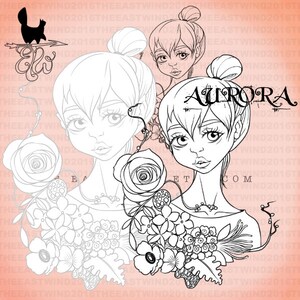 Digital Stamp- Aurora &#39;First Sight&#39; - 300dpi JPEG/ PNG - MAC0327
