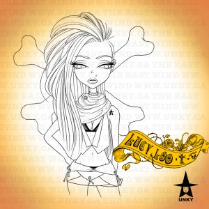 Digitale stempel- &#39;Lucy Loo&#39;-houding- 300 dpi JPEG/PNG- MAC0072