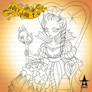 Digital Stamp- Lucy Loo &#39;Queen of hearts&#39;  -300dpi jpeg/png files - MAC0120
