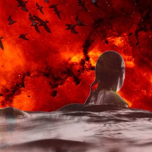 Swimming in Hell Digital Download | Digital Download, Wall Decor, Space Art, Retro Art, Collage Art, Surreal Art, Trippy Art, Home Decor